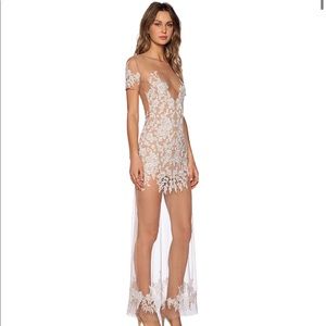 For Love & Lemons white Luau maxi dress, small